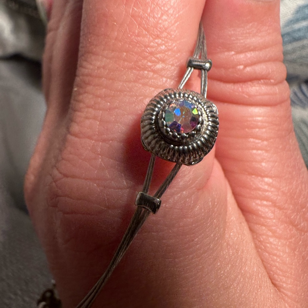 Iridescent Silver Bangles - Picture 3 of 6